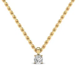 shine eternal Women Yellow Gold Cushion Lab Grown Diamond Solitaire Pendant image 1