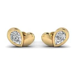 shine eternal Women Yellow Gold Pear Lab Grown Diamond Stud Earrings-picture-17