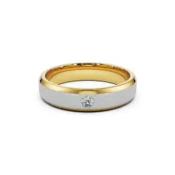 emori Men Yellow Gold Mixed Metal Lab Grown Diamond-Studded Band Ring image 1
