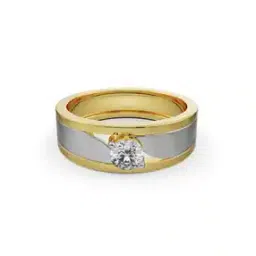 emori Men Yellow Gold Crimson Lab Grown Diamond-Studded Band Ring-picture-53