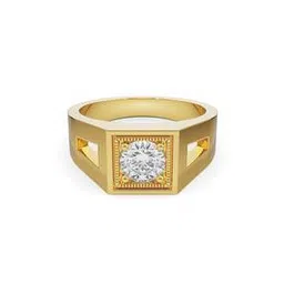 emori Men Yellow Gold Lab Grown Diamond-Studded Ring-picture-11