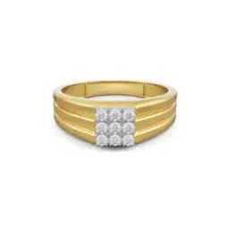 emori Women Yellow Gold Lab Grown Diamond-Studded Ring-picture-51
