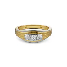 emori Men Yellow Gold Lab Grown Diamond-Studded Ring image 1