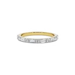 emori Women Yellow Gold Emerald Lab Grown Diamond-Studded Band Ring-picture-24