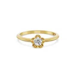 emori Women Yellow Gold Floral Bloom Lab Grown Diamond Solitaire Ring-picture-24