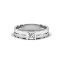 shine eternal Men White Gold Lab Grown Diamond-Studded The Solitaire Frame Ring-picture-21