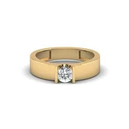 shine eternal Men Yellow Gold Lab Grown Diamond-Studded Solitaire Horizon Ring-picture-52