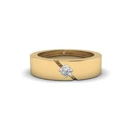 shine eternal Men Yellow Gold Lab Grown Diamond Princess Inset Band Ring-picture-15