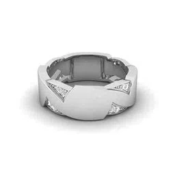 shine eternal Men White Gold Lab Grown Diamond Enduring Groove Band Ring-picture-14