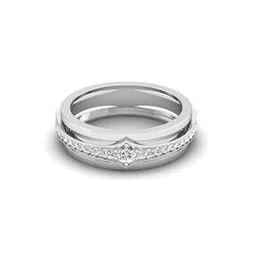 shine eternal Men White Gold Lab Grown Diamond-Studded Lumen Band Ring-picture-28