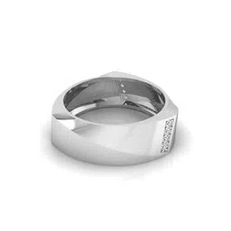 shine eternal Men White Gold Lab Grown Diamond-Studded Trilateralis Ring-picture-20