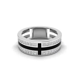 shine eternal Men White Gold Lab Grown Diamond 18k (750) The Abstract Band Ring image 1