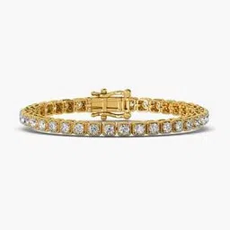 moena Women Sculpted Spark Tennis Yellow Gold Lab Grown Diamond-Studded Bracelet-picture-11