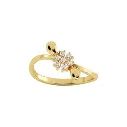 avsar Women Yellow Gold American Diamond-Studded Ring-picture-38