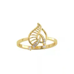 avsar Women Yellow Gold Diamond-Studded Radhika Ring image 1