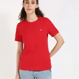 tommy hilfiger Women Regular Fit Crew-Neck Cotton T-Shirt-picture-17