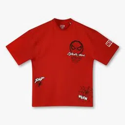 yb dnmx Boys Spiderman Print Boxy Fit Crew-Neck T-Shirt-picture-50