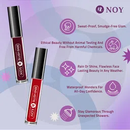 NOY Set Of 4 Blush Babe Waterproof Liquid Matte Lipsticks 4ml Each- Shades 04+ 06+ 07+ 08 image 4