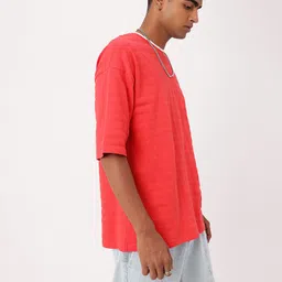 Kook N Keech Modern Utility Self Design Textured Oversized T-shirt image 2