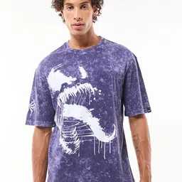 Bewakoof Men Graphic Printed Round Neck Cotton Oversized T-shirt image 3