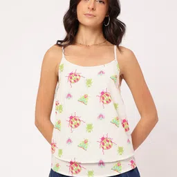 DressBerry Entomo-Style Shoulder Straps Bug-Printed Layered Top image 2