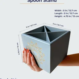 bambaise Grey Premium MDF Spoon Stand with Mandala Art image 2