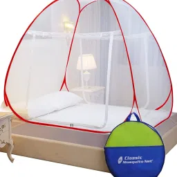 classic mosquito net King Size Bed Polyester Mosquito Net In Red image 1