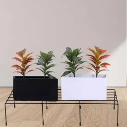 stand master Black Metal Plant Stand (1 Pc) image 1