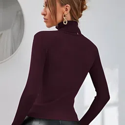 kintu parantu Ribbed High Neck Cotton Pullover Sweater image 5