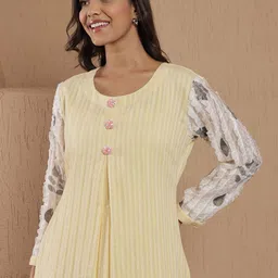 SRIHA Striped Pure Cotton Round Neck Tunic & Trousers image 5