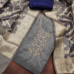 NEGRONI Floral Embroidered Beads and Stones Unstitched Dress Material-picture-15