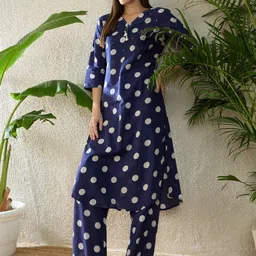 Indo Era Women Printed Regular Thread Work Pure Cotton Kurta with Palazzos-image-31