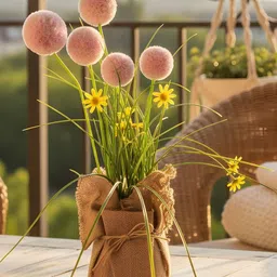 AARVI DECOR STUDIO Pink 1 Pieces Artificial Flower With Pot-picture-24