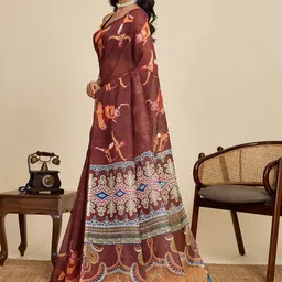 all about you Ethnic Motifs Printed Saree with Blouse Piece image 5