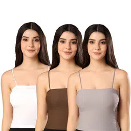 PAAVKI Women Pack of 3 Non Padded Camisole-image-95