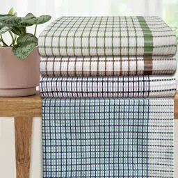 Athom Living Green & Lavender 4 Pieces Printed Cotton 210 GSM Bath Towel-picture-42