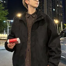 HERE&NOW Men Mock Collar Solid Bomber Jacket image 3