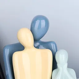 THE SACRED GIFTS Blue & Beige 3 Pieces Ceramic Figurine Showpieces-picture-15