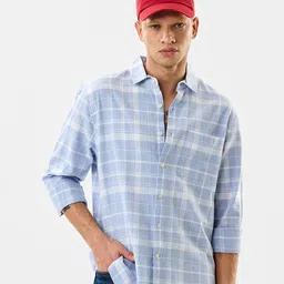 Snitch Tartan Checked Long Sleeves Cotton Linen Shirt-picture-22
