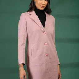 Chemistry Women Notched Lapel Regular Fit Overcoat-image-22