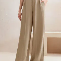 Kotty Women High-Rise Wide-Leg Pleated Korean Pants Trousers-image-47