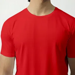 CASUALBUD Men Solid Round Neck T-shirt image 4