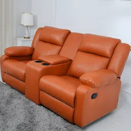 SOLIS Royale - The Desired Comfort Brown Leatherette Two Seater Manual Recliner-picture-41