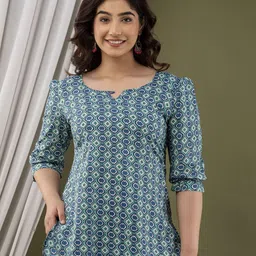 FEMARY Geometric Print Cotton Top image 4