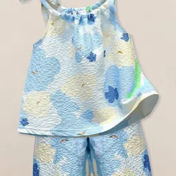 FOREVER FRIDAY Girls Floral Printed Shoulder Straps Sleeveless Top With Shorts-picture-14