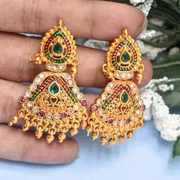 MEIRA JEWELLERY Artificial Stones Studded Contemporary Drop Earrings-picture-26