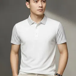 ZIKARAA Men Striped Polo Collar T-shirt-picture-35