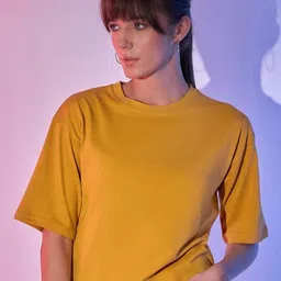 DIMPY GARMENTS Round Neck Cotton Boxy Fit Crop T-shirt-image-75