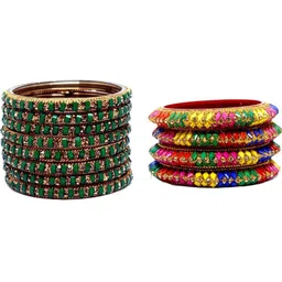 SAND Multi Glass Artificial Stones & Beads Bangle-picture-33