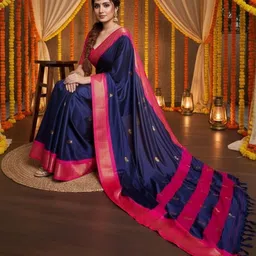 all about you Woven Design Zari Pure Silk Handloom Kanjeevaram Saree-picture-13